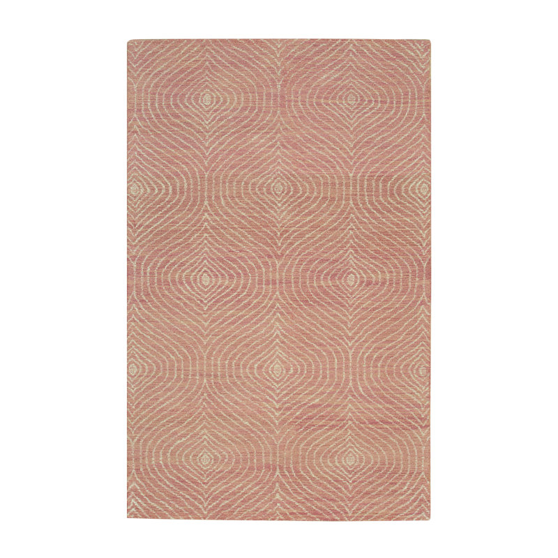 Barragan Pink Hand Tufted Wool Contemporary Transitional Area Rug, Rectangle 5' x 8'