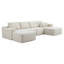 Canapé modulaire de forme basse en L de 134 po avec repose-pieds 4 places, 134 po-131091747-131091748