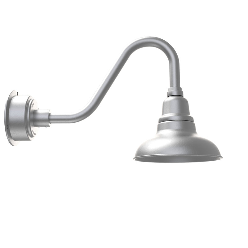 Luminaire de grange d’extérieur à del Idella, Argent galvanisé, H 16 po x l 8 po x P 24 po