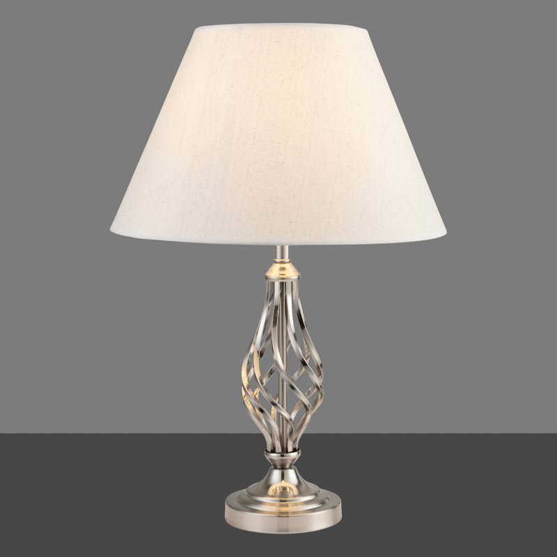 Bratton 52Cm Traditional Twist Table Lamp, Silver