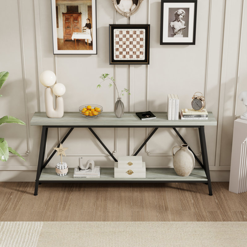 Extra Long Console Entryway Table,Sofa Table, Gray