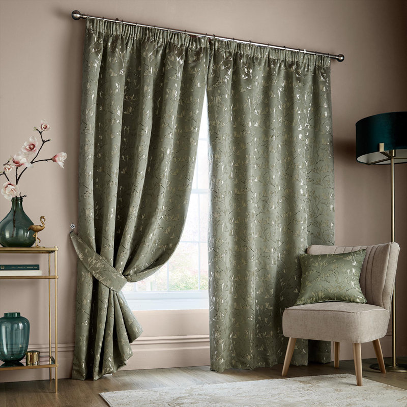 Hertford Curtain, Champagne, Width 168 x Drop 183cm