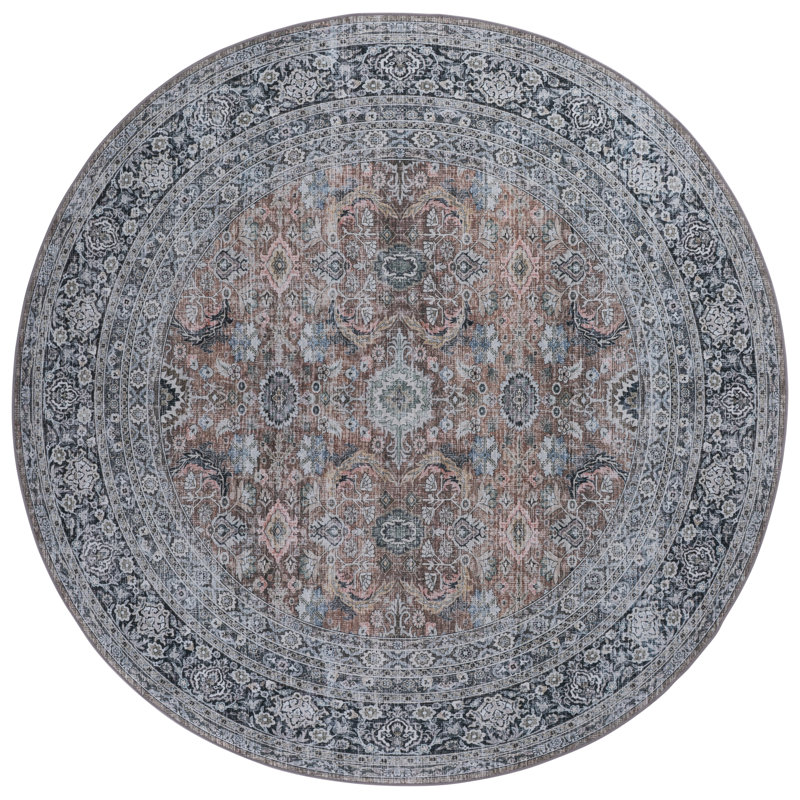 Tucson 221 Performance Machine Washable Oriental Rug, Round 6'