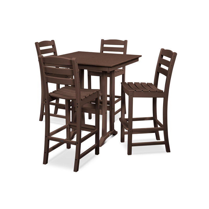 Ensemble repas pour 4 personnes avec table rectangulaire POLYWOOD La Casa Café, Acajou
