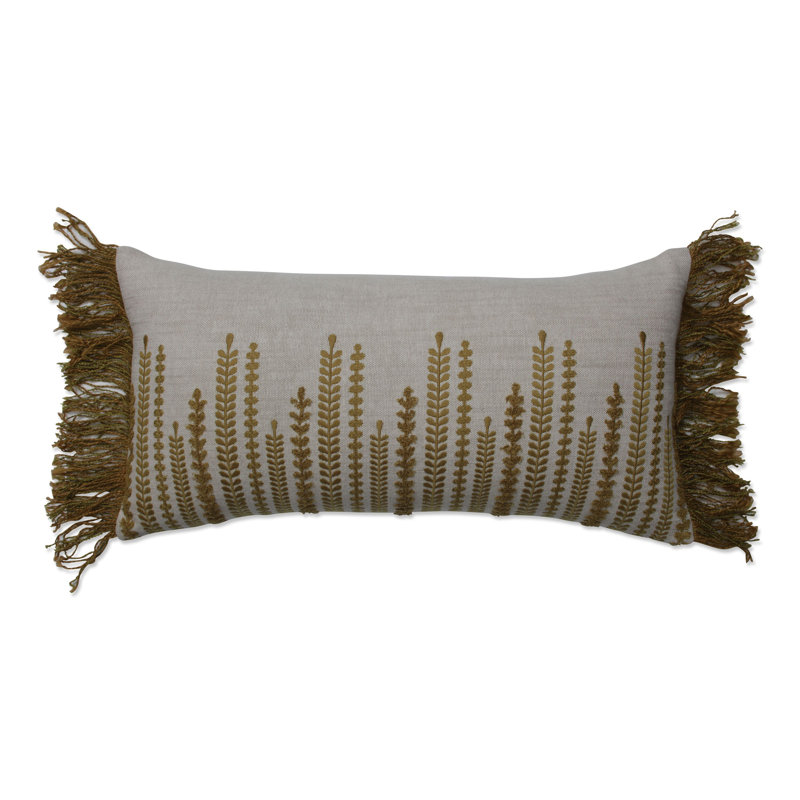 Alpine Embroidered Cotton Throw Pillow, Yellow