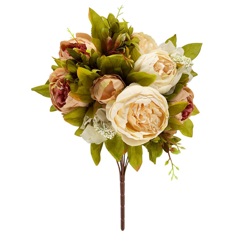 Bouquet de pivoines florales, Beige