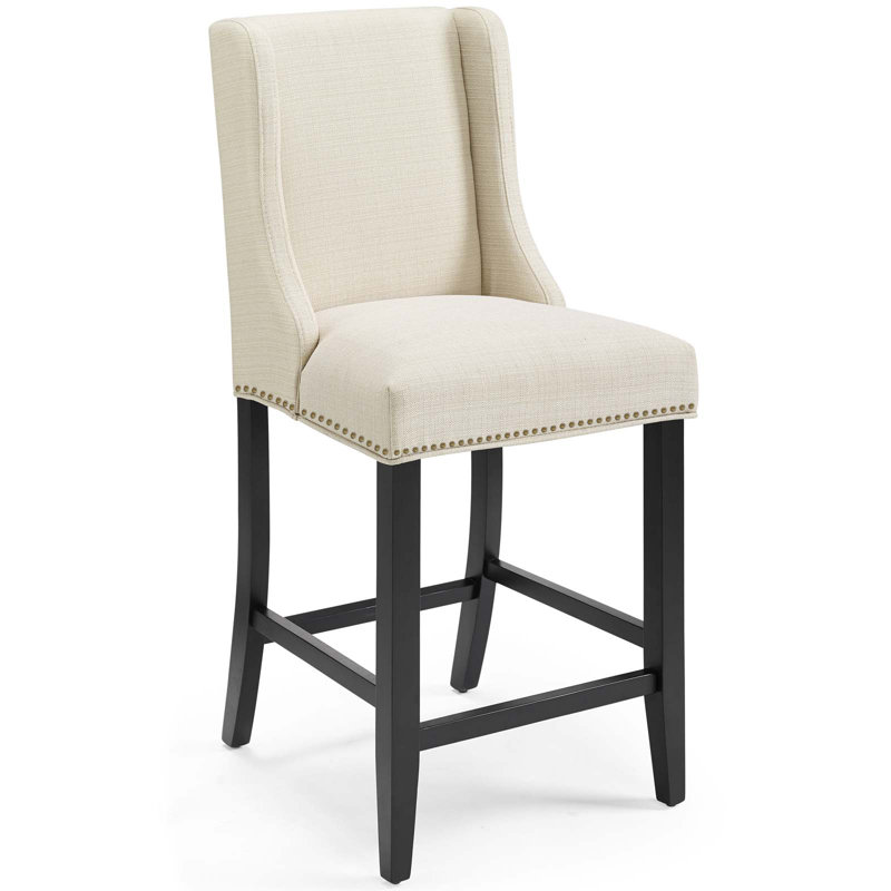 Tabouret de bar Modway Baron, Mélange de polyester beige, Tabouret de comptoir (assise à une hauteur de 26,, 1