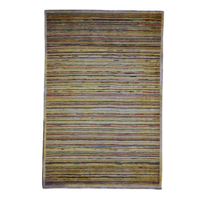 Hand-Knotted High-Quality Brown/Yellow/Blue Area Rug