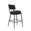 Ensemble de 4 tabourets de bar rembourrés modernes - Tabouret haut à base en métal - Convient pour la cuisine, la salle à manger et le salon - Noir - Élégant et confortable siège d'îlot