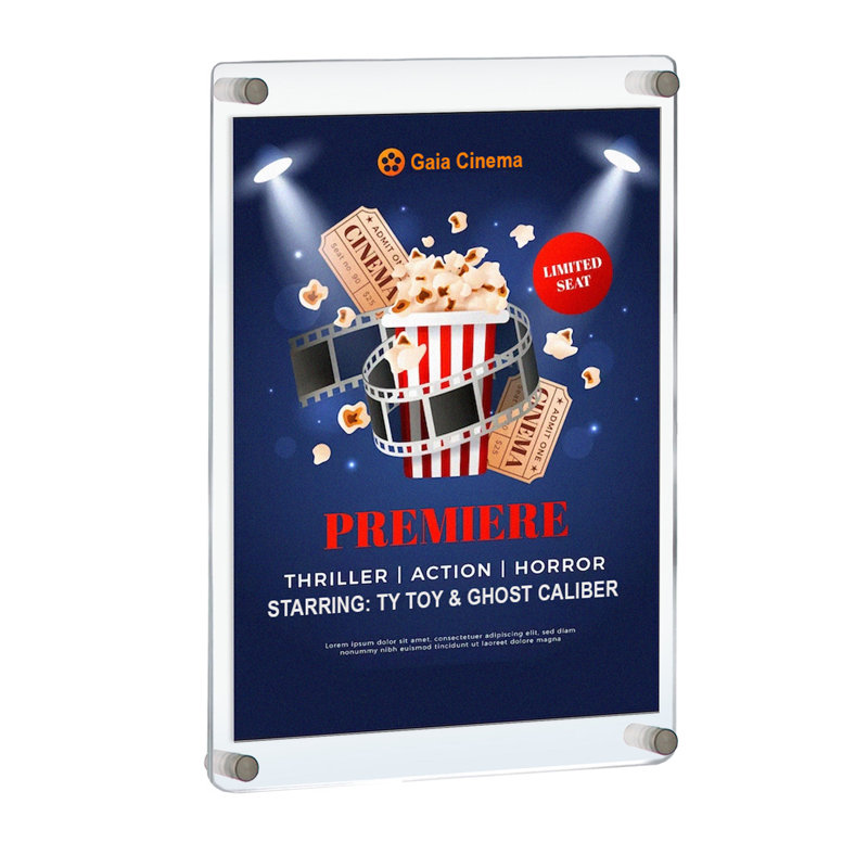 Silver Acrylic Floating Wall Frame with Rounded Edges