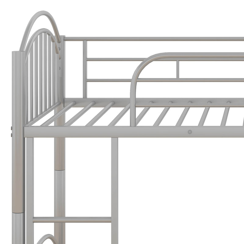 Ichika Kids Twin Over Twin Bunk Bed, Silver