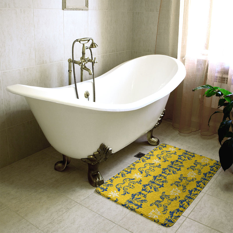 Tapis de salle de bain LA Football, Bleu royal / or / blanc, l 17 po x L 24 po