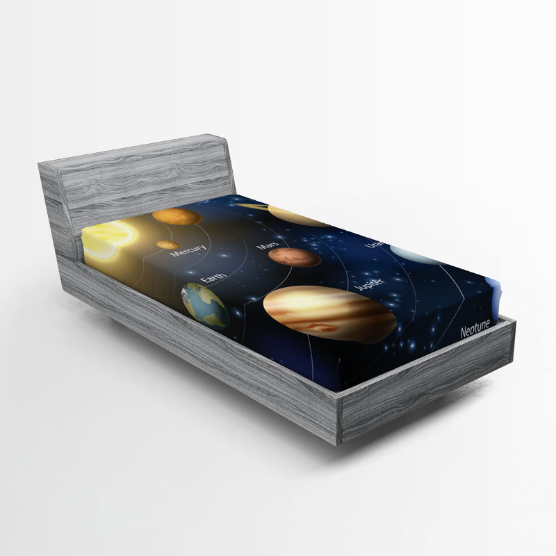 Multicolore Ambesonne, Drap-housse de taille simple