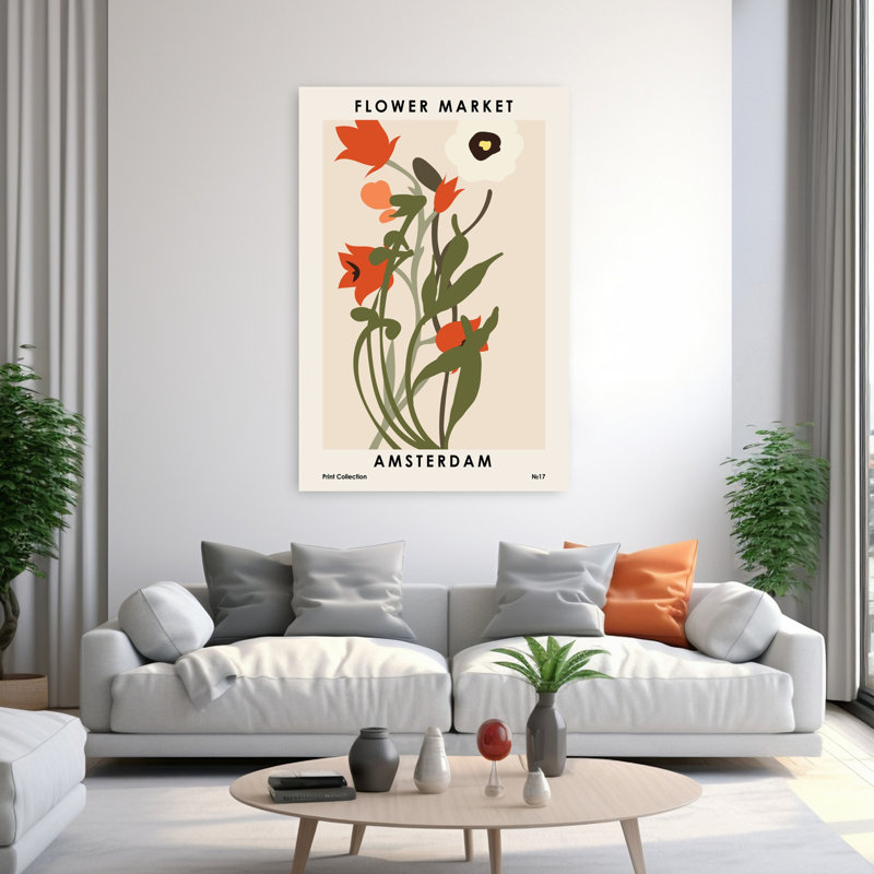 Art contemporain, art floral, H 60 po x l 40 po