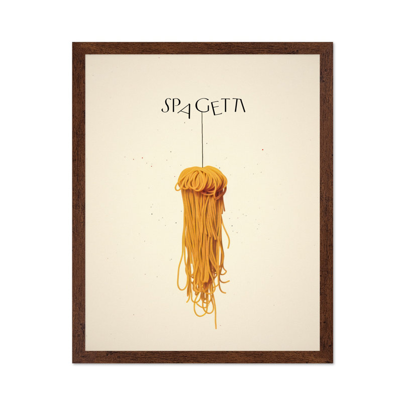 Spagetti, Poster, 08"H x 10"W, Brown Framed