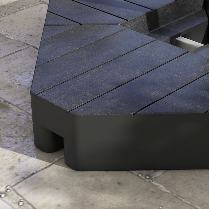 4-Piece Patio Cantilever Umbrella Base Weight Set - 132/176lb Capacity, Black