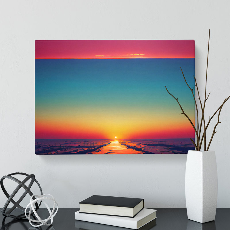 Pleasant Ocean Sunset - Wrapped Canvas, 40cm H x 60cm W x 3cm D