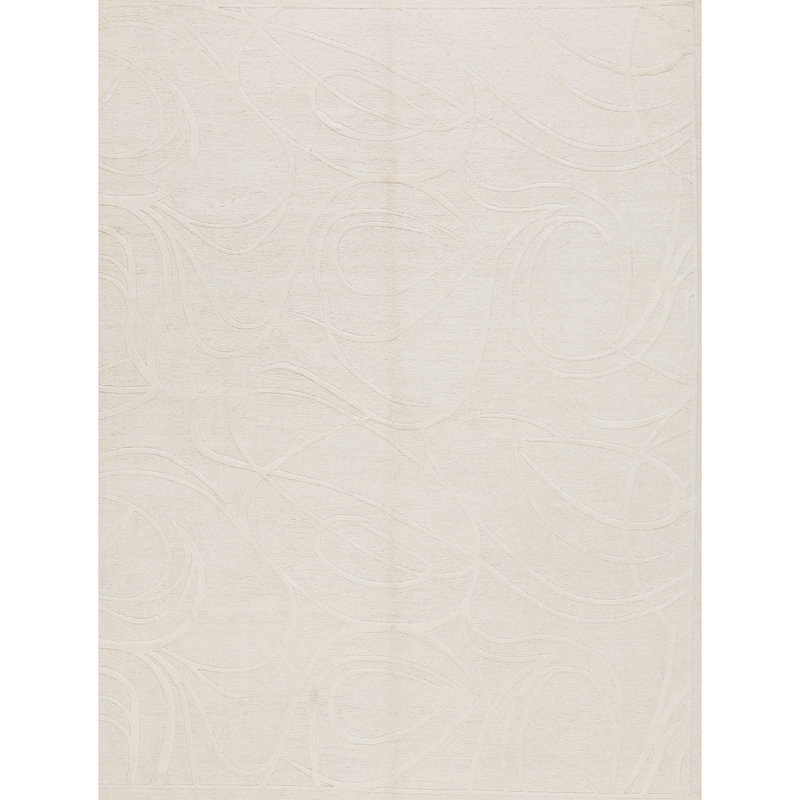 Himalayan Cotton Abstract Area Rug in Gray