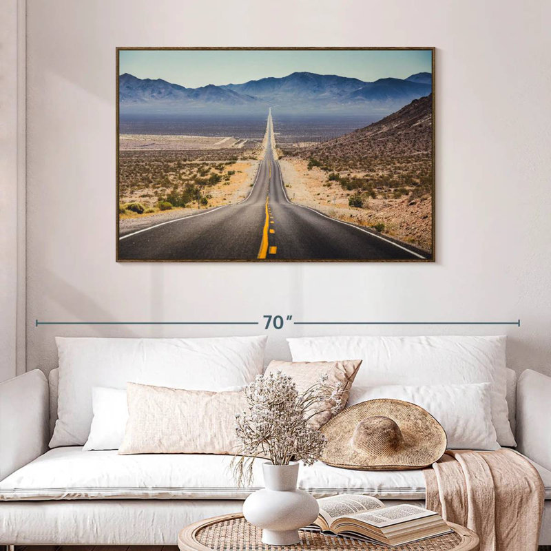 Death Valley Endless Road, 46" X 31", Floating Frame Walnut