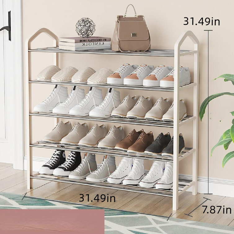 24 Pair Shoe Storage Rack Rebrilliant Finish: White