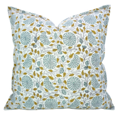 Housse de coussin en coton à imprimé fleuri double Fab Fabine - Karwacauth