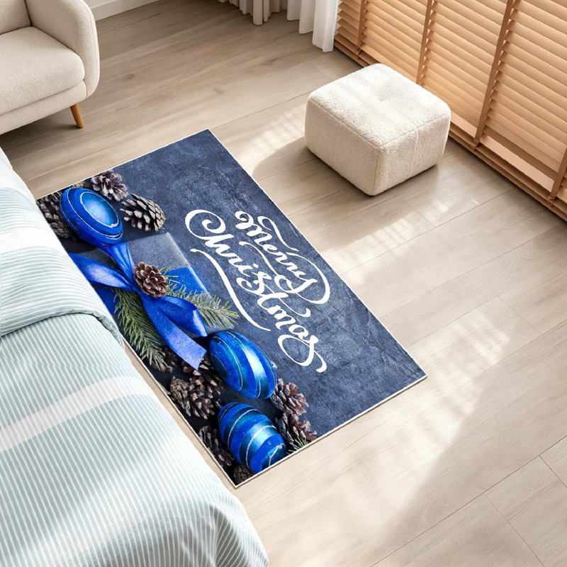 Tapis bleu lavable à la machine