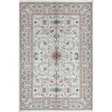 Sultanabad Hand-Knotted High-Quality Ivory and Pink Area Rug
