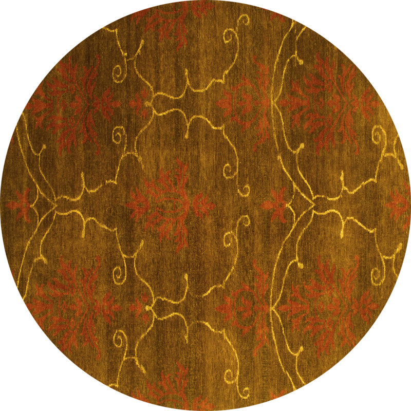 Alyanah Performance Damask Indoor Rug, Round 8'