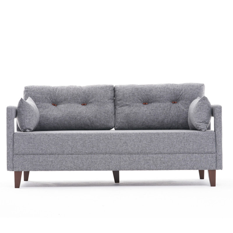 Canapé convertible Yonah, 100 % polyester gris