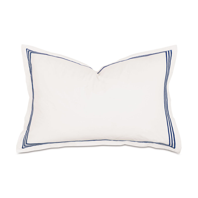 Tessa Cotton Sham Set, Ivory/Navy, Queen, Multi-stripe