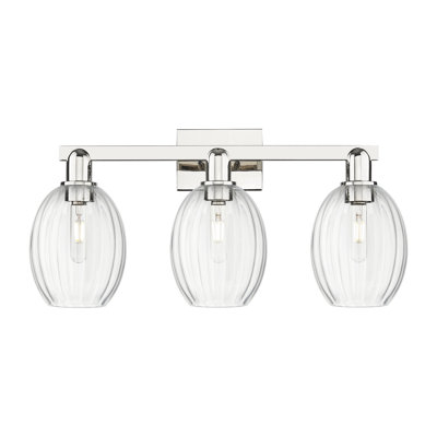 Eldon - Éclairage pour meuble-lavabo de salle de bain 3 lumières 26 "à abat-jour cloche