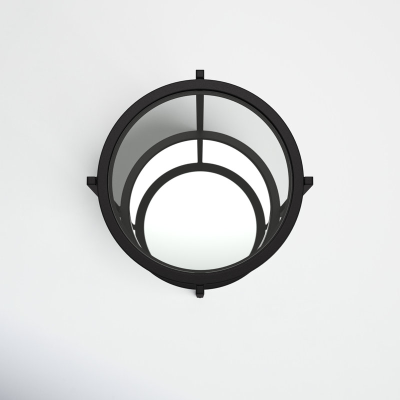 Ava 15" Round Black Metal and Clear Glass End Table