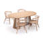 Table de salle à manger ovale moderne 72 "avec base à lattes Lido-852857811