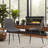 Waroona Contemporary Upholstered Dining Chair with Black Metal Legs-44179702