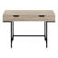 Bureau d'ordinateur, bureau personnel, ordinateur portable, tiroirs de rangement, L 48 po, bureau, stratifié brun, métal noir, contemporain, moderne-2022569749