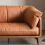 Causeuse coussin orange en cuir véritable