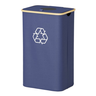 Recycling Bin for Kitchen, 26 Gallon Large Recycling Container with Lid and 2 Reusable Inner Bags for Bottles, Cans, Glass and Plastic