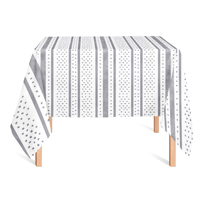 Colgate Striped Square Tablecloth, Dark Gray