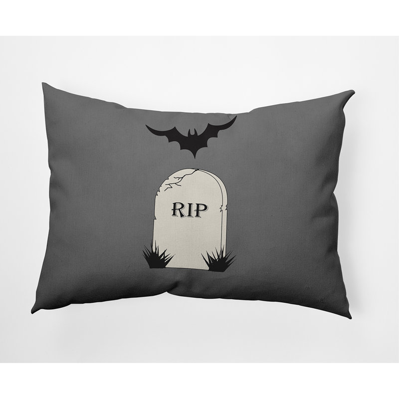Coussin intérieur / extérieur Witches Brew, gris, 14 po x 20 po