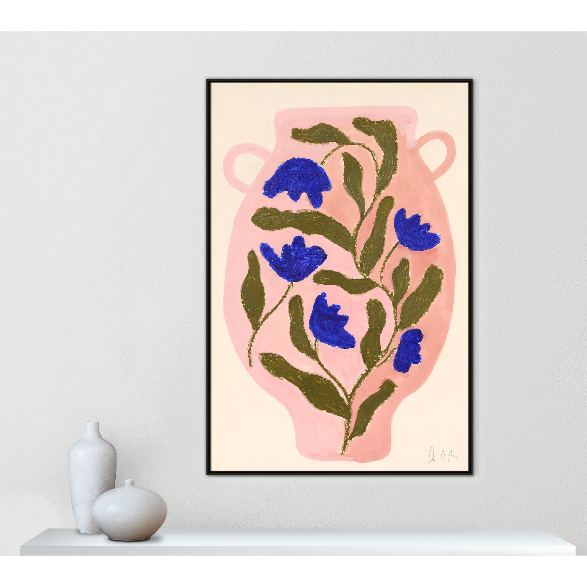 Vase No. 01 Print by Camilla Bergqvist, 61.5" H x 41.5" W, Espresso