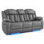 Sofa 3 places inclinable manuel, canapé en similicuir avec éclairage DEL, ports de chargement USB et de type C pour salon-1407503571