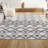 Caimari Moroccan Diamond Shag White/Gray Rug-744052535