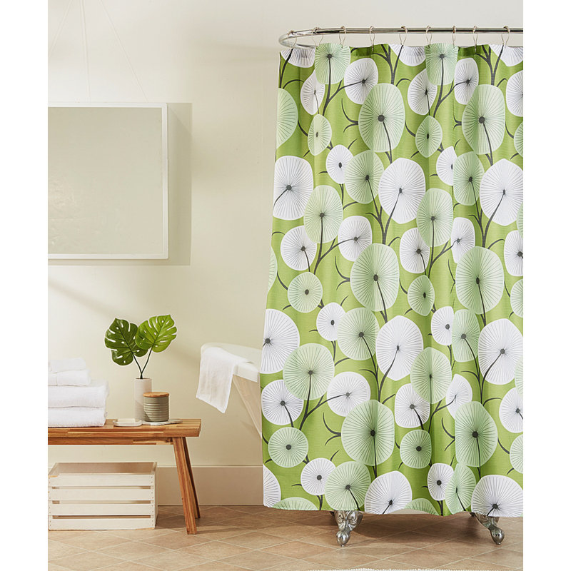 Cosgrove Floral Shower Curtain, Green