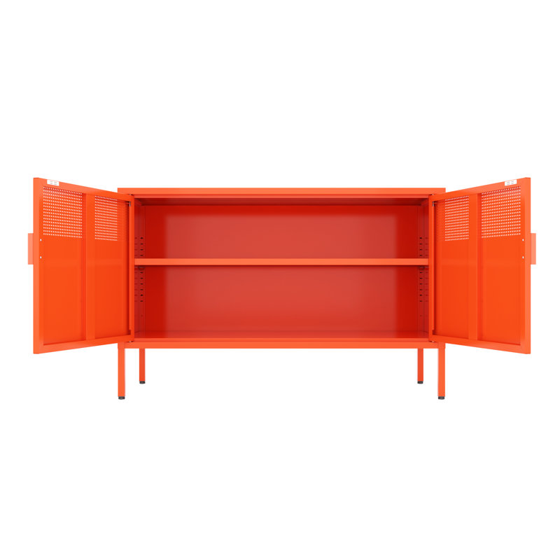 Crédence de rangement l 39,37 po avec foyer Kaloni, Orange