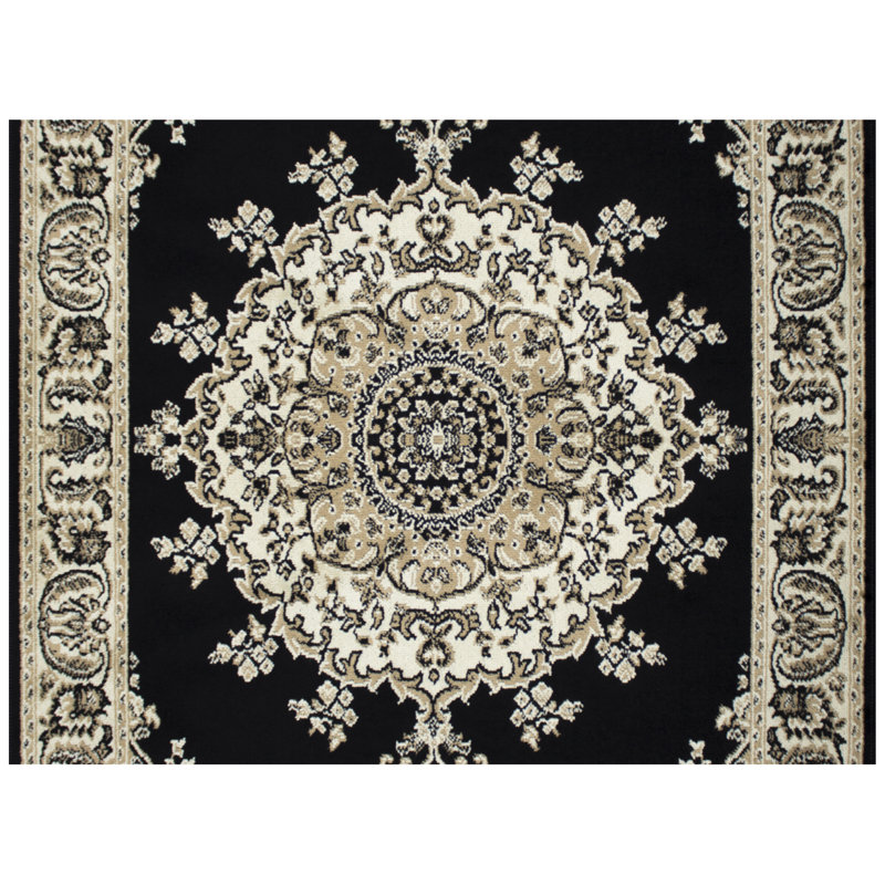 Tapis oriental noir Loganne, Rectangle 3 pi 3 po x 4 pi 6 po