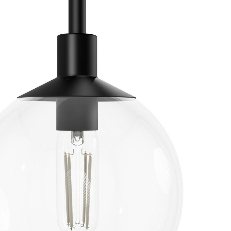 Lomeli 1 - Light Single Globe Convertible Mini Pendant Flush Mount Ceiling Light, Matte Black
