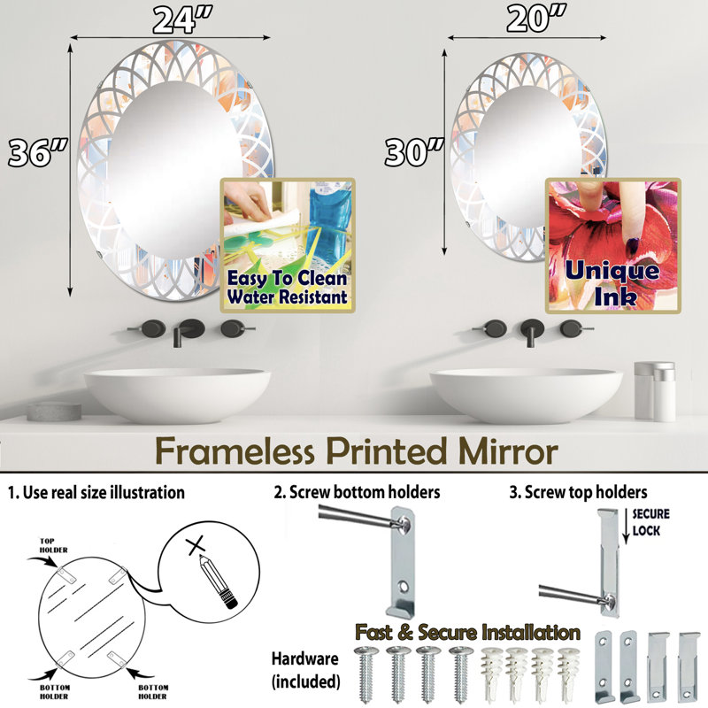 Miroir mural Burngrove, 30 po x 20 po