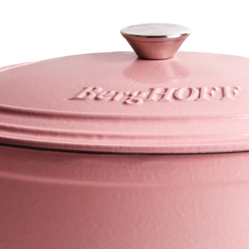 Neo 3Pc Cast Iron Cookware Set: 3Qt Cov Dutch Oven & 10" Fry Pan, Pink