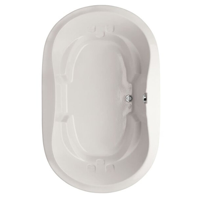 Baignoire de trempage encastrés 66 "x 44" designer, Blanc, Chrome satiné