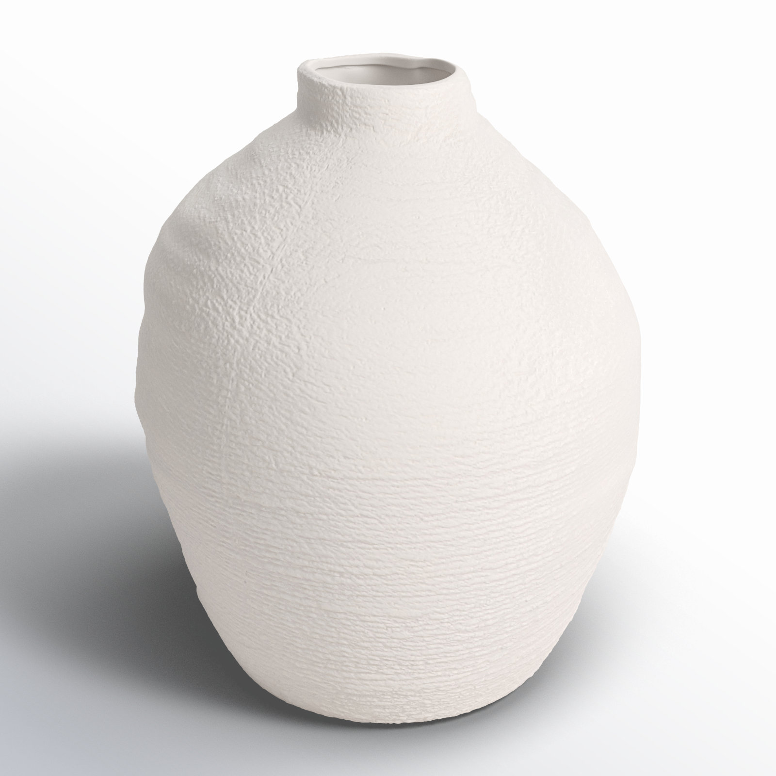 Naylor Ceramic / Porcelain Table Vase, 12" H x 10" W x 10" D, White